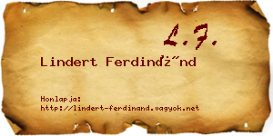 Lindert Ferdinánd névjegykártya
